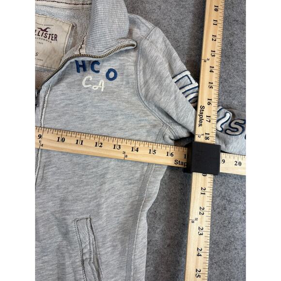 Hollister Full Zip Sweatshirt Womens Small Gray Redondi Surf Club Spellout Logo - Picture 5 of 6